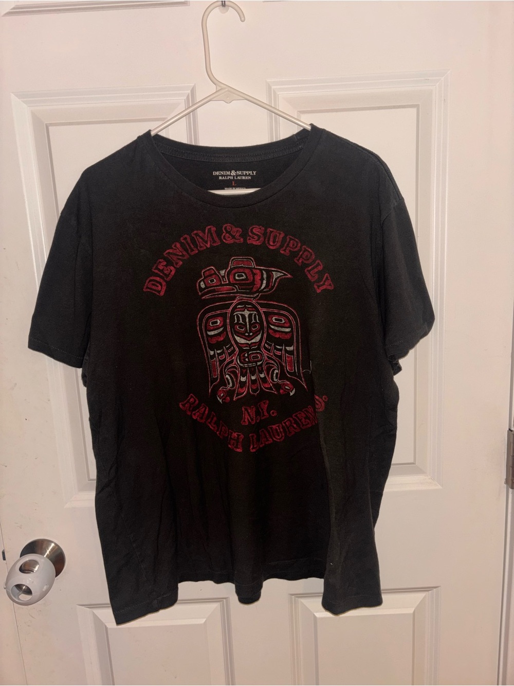 Ralph Lauren Black Short Sleeve Tee with Red Graphic